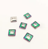 30Pcs 10mm Crystal Square Glass Cube Beads for DIY Earring Necklace