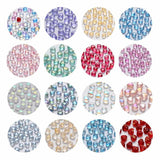 100PCS Transparent Glass Beads Heart with Glitter Powder/AB Plated 6x6x4mm