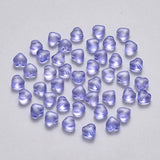 100PCS Transparent Glass Beads Heart with Glitter Powder/AB Plated 6x6x4mm