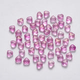 100PCS Transparent Glass Beads Heart with Glitter Powder/AB Plated 6x6x4mm