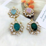 2Pcs Rhinestone Pendant Jewelry Findings 26*32MM