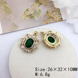 2Pcs Rhinestone Pendant Jewelry Findings 26*32MM