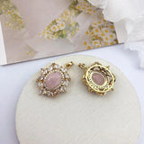 2Pcs Rhinestone Pendant Jewelry Findings 26*32MM