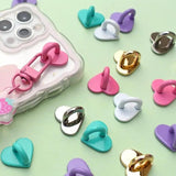 Metal Heart Charm Keychain Clip Phone Adhesive Loop Phone Charms