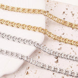 Gold-Plate Stainless Steel Flat Chain Roll NK 1:1 Cuban Chains for DIY Jewelry