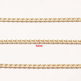 Gold-Plate Stainless Steel Flat Chain Roll NK 1:1 Cuban Chains for DIY Jewelry