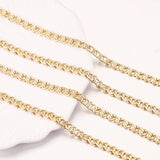 Gold-Plate Stainless Steel Flat Chain Roll NK 1:1 Cuban Chains for DIY Jewelry
