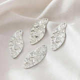 4PCS Irregular Texture Pendant Charms for Jewelry Making DIY Earrings Hand Brass