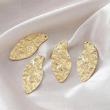 4PCS Irregular Texture Pendant Charms for Jewelry Making DIY Earrings Hand Brass