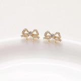 2PCS Bow Earrings Findings 14k Plated 10*17mm
