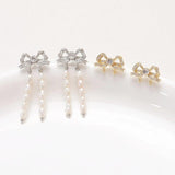 2PCS Bow Earrings Findings 14k Plated 10*17mm