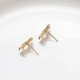 2PCS Bow Earrings Findings 14k Plated 10*17mm