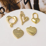 10pcs Gold Star Heart Pendant Bases for DIY Earrings Necklace