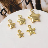 10pcs Gold Star Heart Pendant Bases for DIY Earrings Necklace
