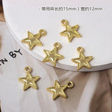 10pcs Gold Star Heart Pendant Bases for DIY Earrings Necklace
