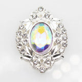 10pcs Alloy Oval Rhinestone DIY Silver Plated Wedding Ornaments