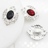 10pcs Alloy Oval Rhinestone DIY Silver Plated Wedding Ornaments