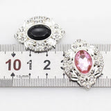10pcs Alloy Oval Rhinestone DIY Silver Plated Wedding Ornaments