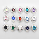 10pcs Alloy Oval Rhinestone DIY Silver Plated Wedding Ornaments