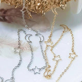 1m KC Silver Star Moon Chains for Jewelry Making DIY
