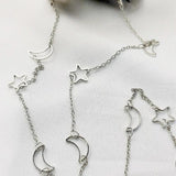1m KC Silver Star Moon Chains for Jewelry Making DIY