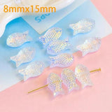 Glass Fish Luster Beads DIY Beading Material Loose Bead Jewelry Accessory