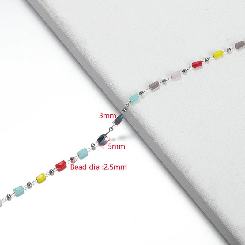 1m Colorful Beaded Chain Necklace for DIY Jewelry Making