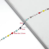 1m Colorful Beaded Chain Necklace for DIY Jewelry Making