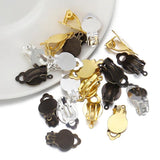 50pcs 10mm Ear Clip Base Earrings Blank Setting Glass Cabochons