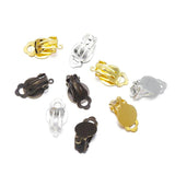 50pcs 10mm Ear Clip Base Earrings Blank Setting Glass Cabochons