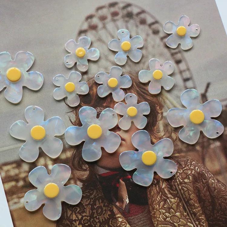 10 PCS Acrylic Flowers Pendant DIY Earrings Accessories
