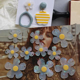 10 PCS Acrylic Flowers Pendant DIY Earrings Accessories