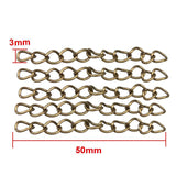 100pcs Metal Bulk Tail Chains 50x3mm for DIY Jewelry Making