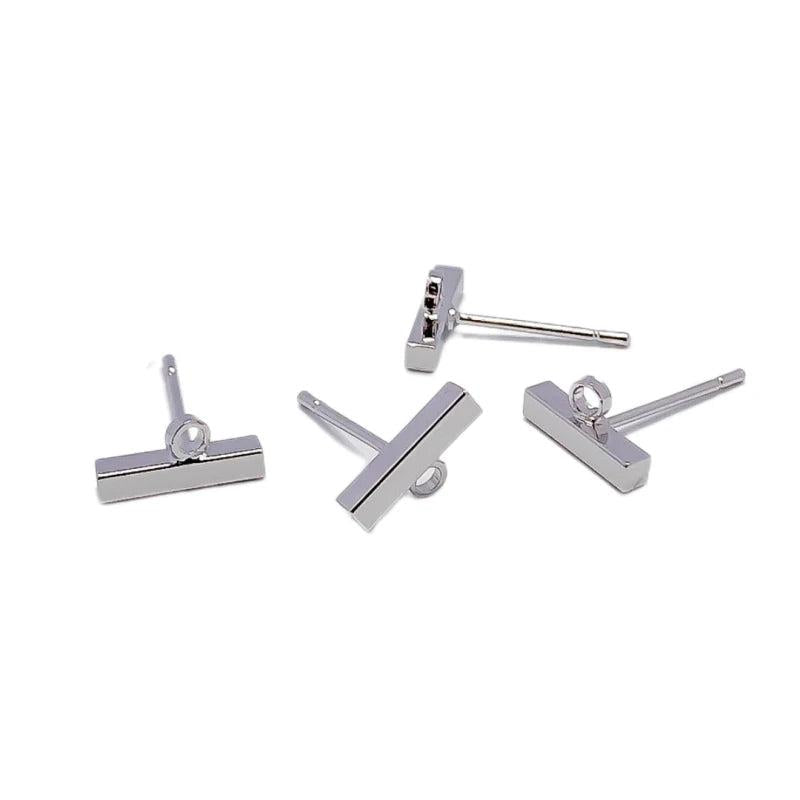 8pcs K Plated Stud Earrings One Hole Diy Pendant Material Supplies