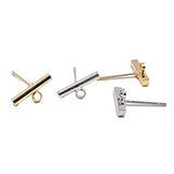 8pcs K Plated Stud Earrings One Hole Diy Pendant Material Supplies