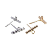 8pcs K Plated Stud Earrings One Hole Diy Pendant Material Supplies