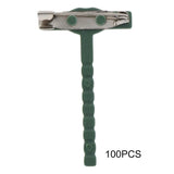 100 Pcs T-Shaped Green Corsage Safety Clips Unisex Shirt Collar Pins