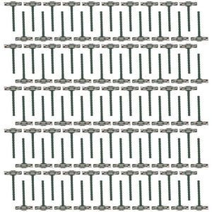 100 Pcs T-Shaped Green Corsage Safety Clips Unisex Shirt Collar Pins