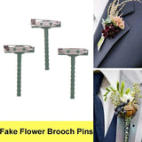 100 Pcs T-Shaped Green Corsage Safety Clips Unisex Shirt Collar Pins
