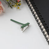100 Pcs T-Shaped Green Corsage Safety Clips Unisex Shirt Collar Pins