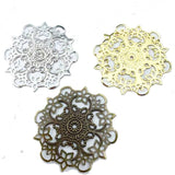 20pcs 56mm Metal Charms Filigree Flower Wraps For Embellishment Scrapbook DIY