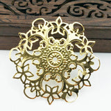 20pcs 56mm Metal Charms Filigree Flower Wraps For Embellishment Scrapbook DIY