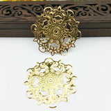 20pcs 56mm Metal Charms Filigree Flower Wraps For Embellishment Scrapbook DIY