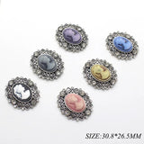 10Pcs Retro Oval Beauty Metal Buttons Sewing Wedding Decoration DIY 30.8*26.5mm