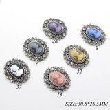 10Pcs Retro Oval Beauty Metal Buttons Sewing Wedding Decoration DIY 30.8*26.5mm