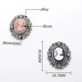 10Pcs Retro Oval Beauty Metal Buttons Sewing Wedding Decoration DIY 30.8*26.5mm