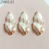 10PCS 19*38mm Metal Alloy Enamel Leaf Charms Pendant DIY Jewelry Making