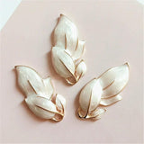 10PCS 19*38mm Metal Alloy Enamel Leaf Charms Pendant DIY Jewelry Making