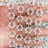 1M ABS Pearl Flower Chain Beaded Copper Chains Jewelry Making