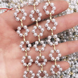 1M ABS Pearl Flower Chain Beaded Copper Chains Jewelry Making